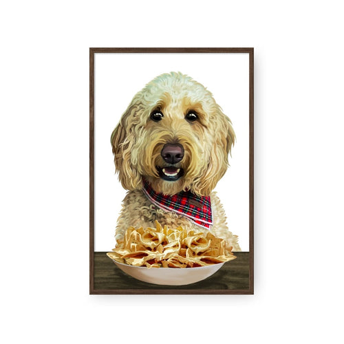 Crown and Paw - Framed Poster Custom Pet with Nachos Portrait - Framed Poster