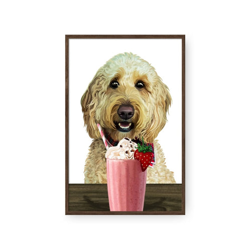 Crown and Paw - Framed Poster Custom Pet with Strawberry Shake Portrait - Framed Poster