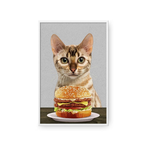 Crown and Paw - Framed Poster Custom Pet with Burger Portrait - Framed Poster