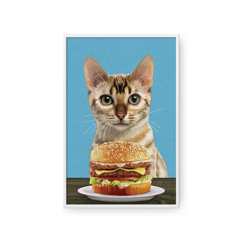 Crown and Paw - Framed Poster Custom Pet with Burger Portrait - Framed Poster