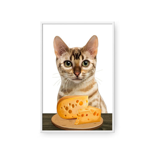 Crown and Paw - Framed Poster Custom Pet with Cheese Portrait - Framed Poster