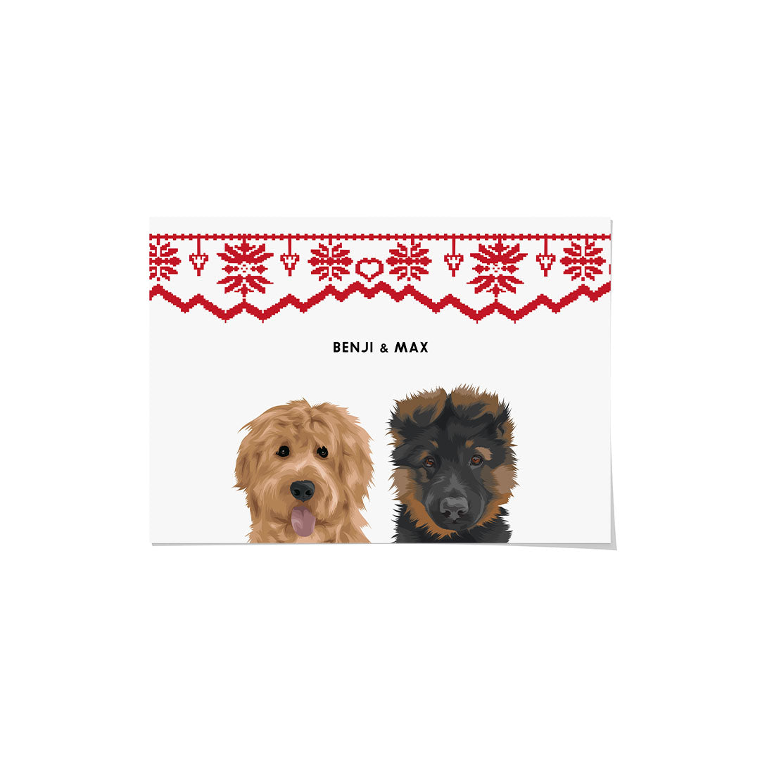 Christmas Pet Portrait - Two Pets