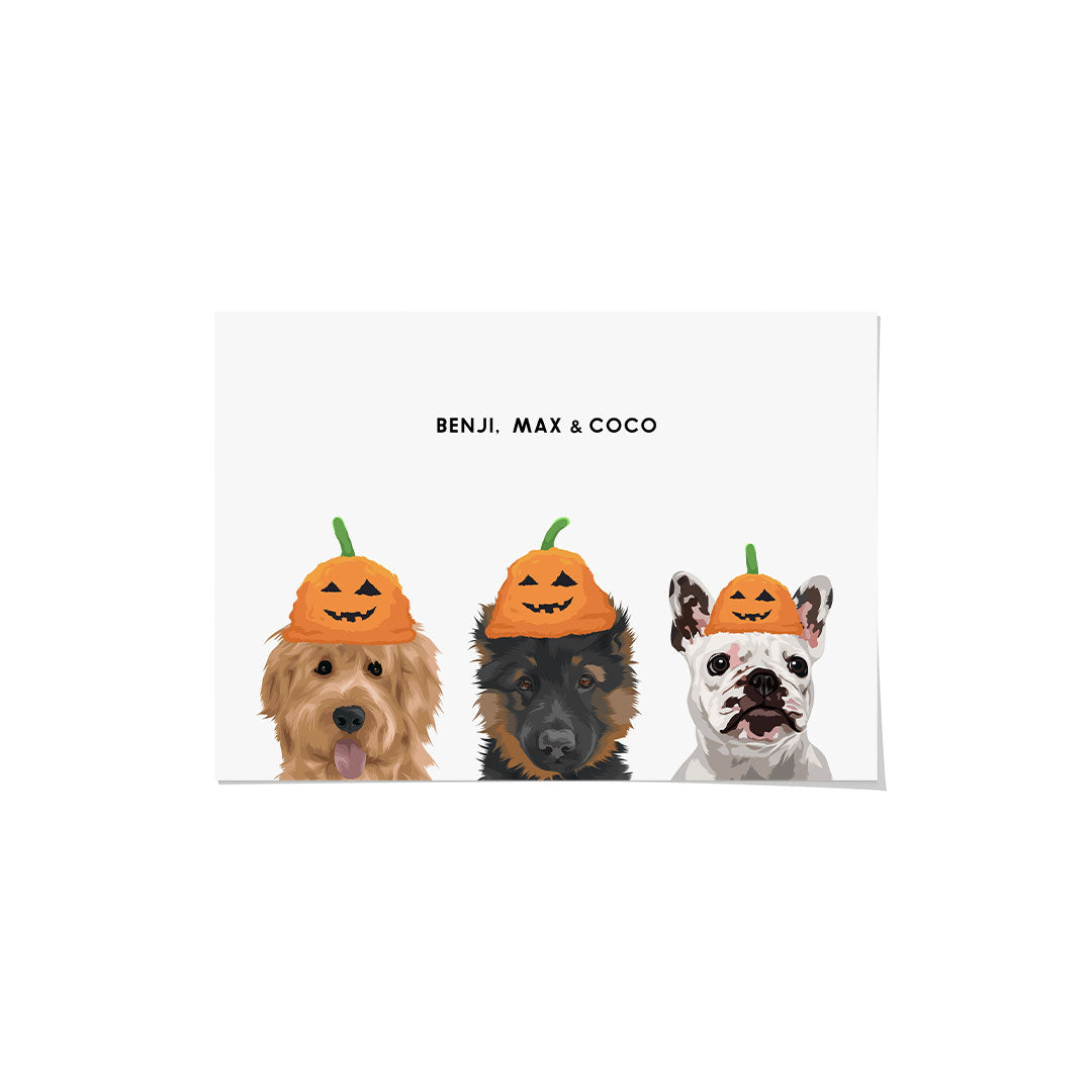 Halloween Pet Portrait - Three Pets