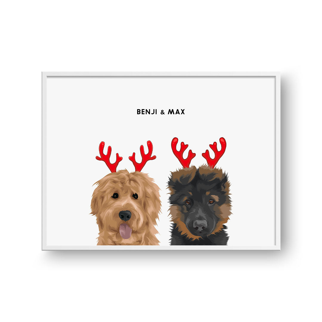 Christmas Pet Portrait - Two Pets