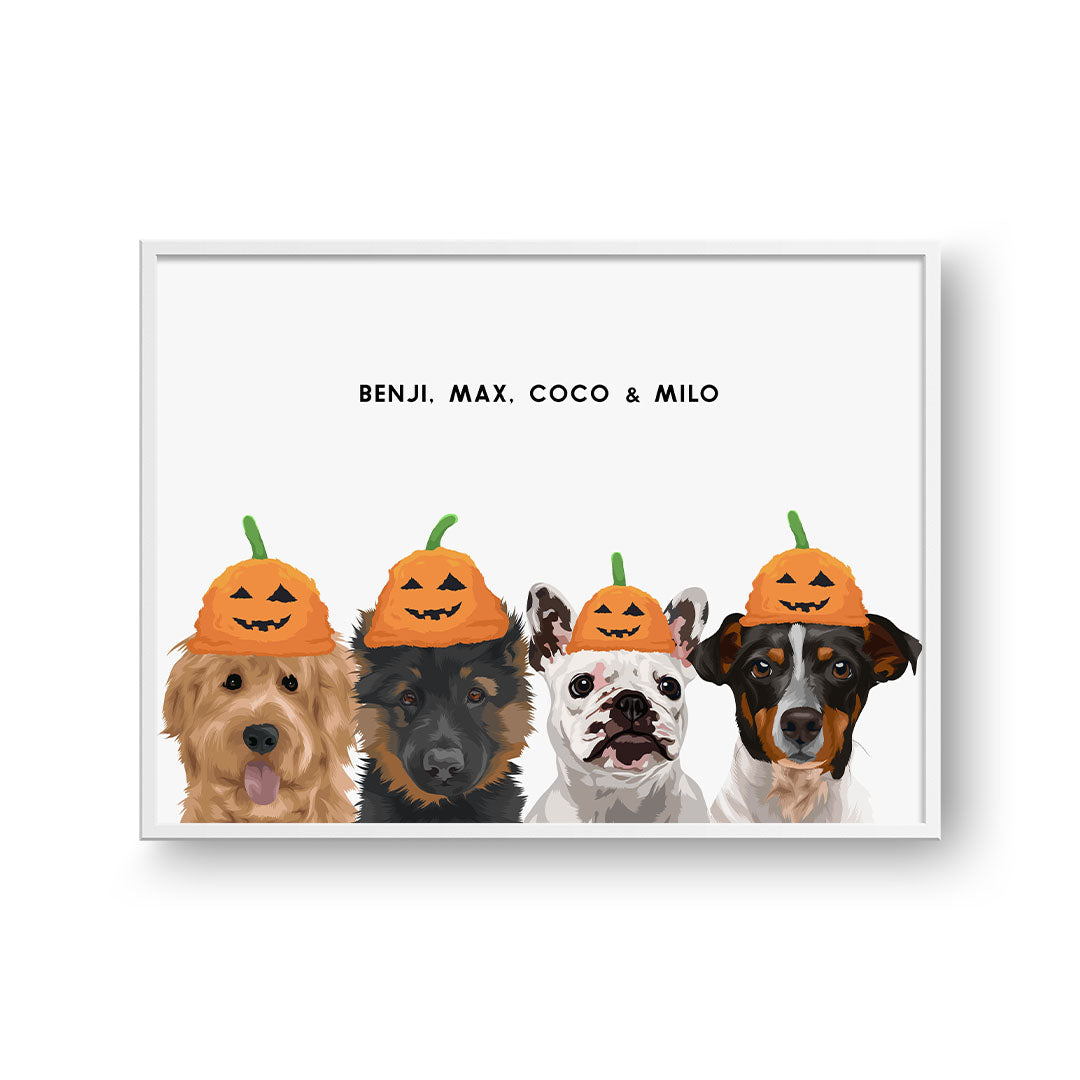 Halloween Pet Portrait - Four Pets