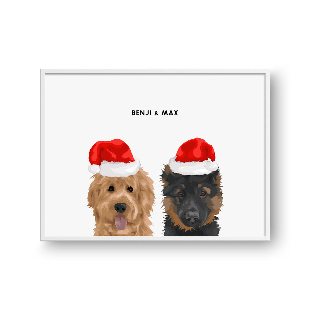 Christmas Pet Portrait - Two Pets