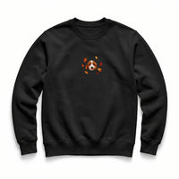 Custom Fall Leaves Embroidered Pet Face Organic Sweatshirt