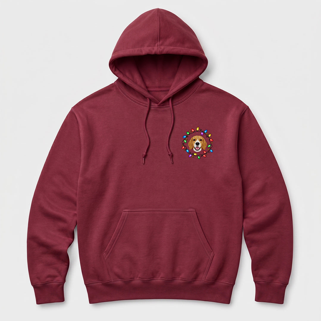 Custom Pet Face Fairy Lights Hoodie