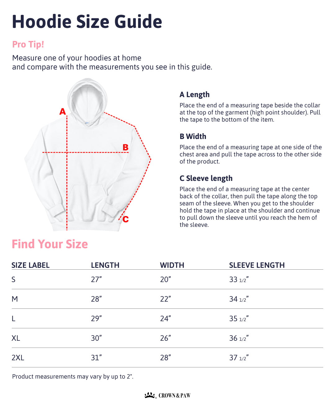 Size chart