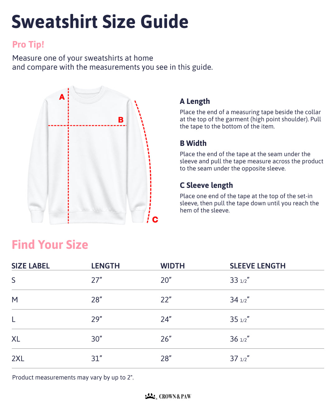Size chart