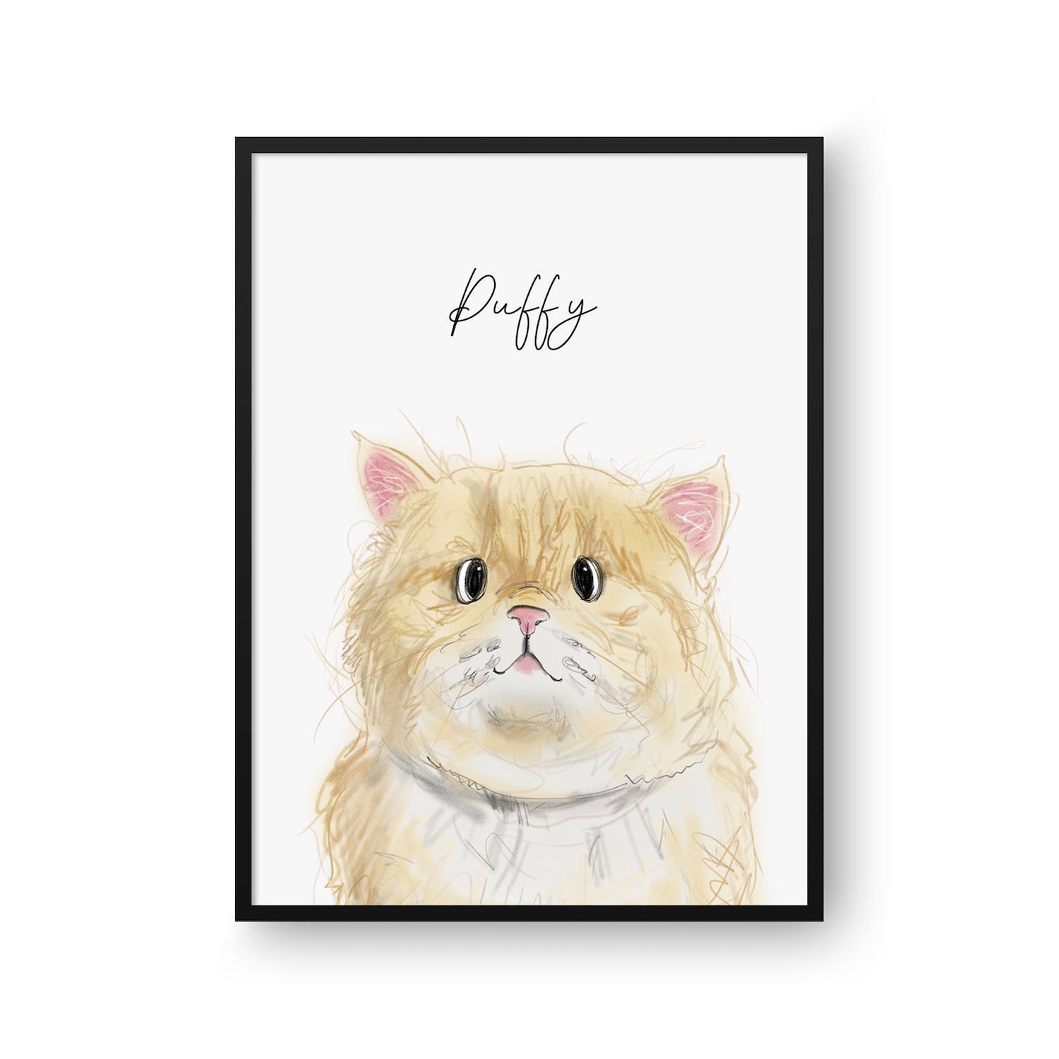 Cute Pet Sketch Portrait - One Pet