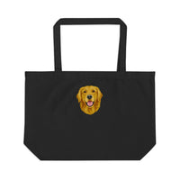 Embroidered Pet Face Organic Canvas Tote Bag