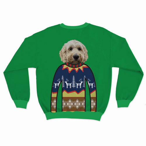 Crown and Paw - Custom Clothing Custom Pet Face Christmas Sweatshirt