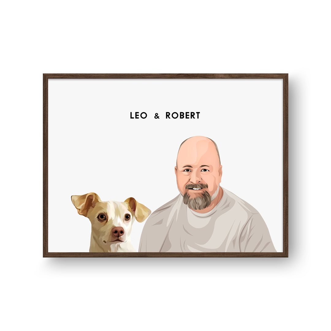 Dad and Pet Together - Modern Pet Owner Portrait