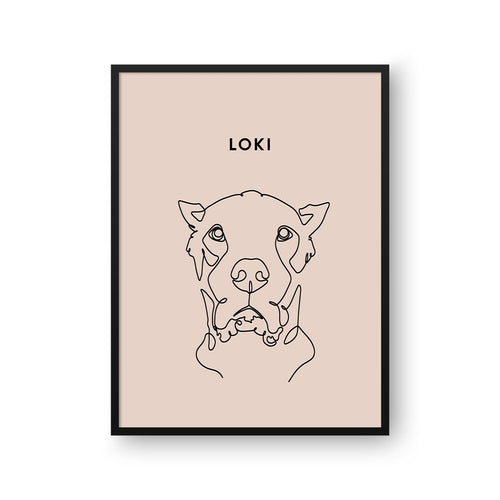 Line Art Pet Portrait - One Pet