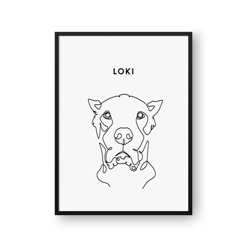 Line Art Pet Portrait - One Pet