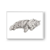 Sleeping Sketch Pet Portrait