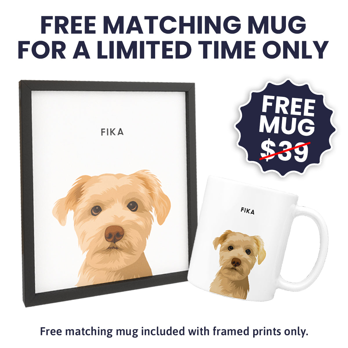 Modern Pet Portrait - Two Pets