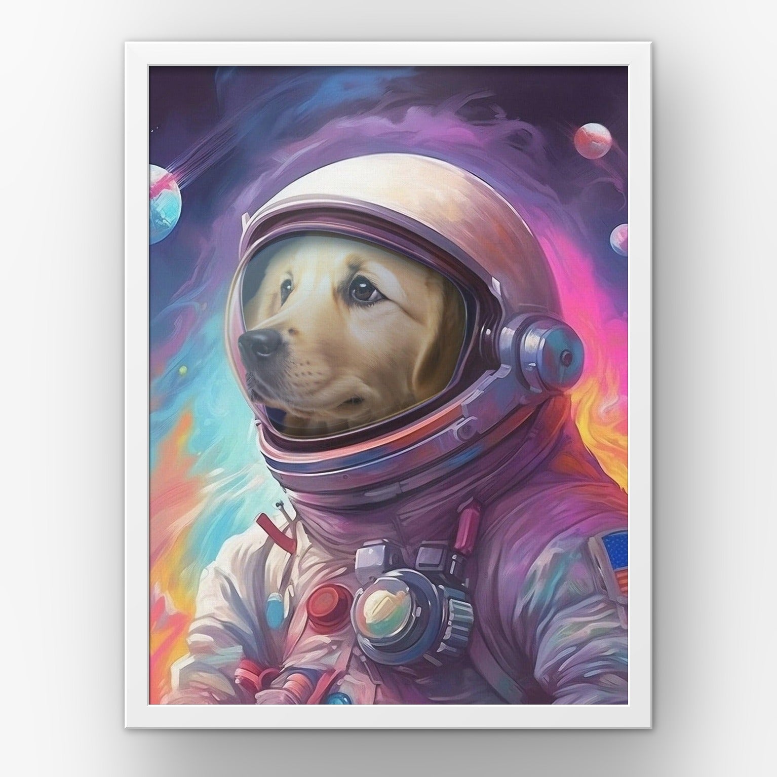 Galactic Pet custom pet poster in a white frame