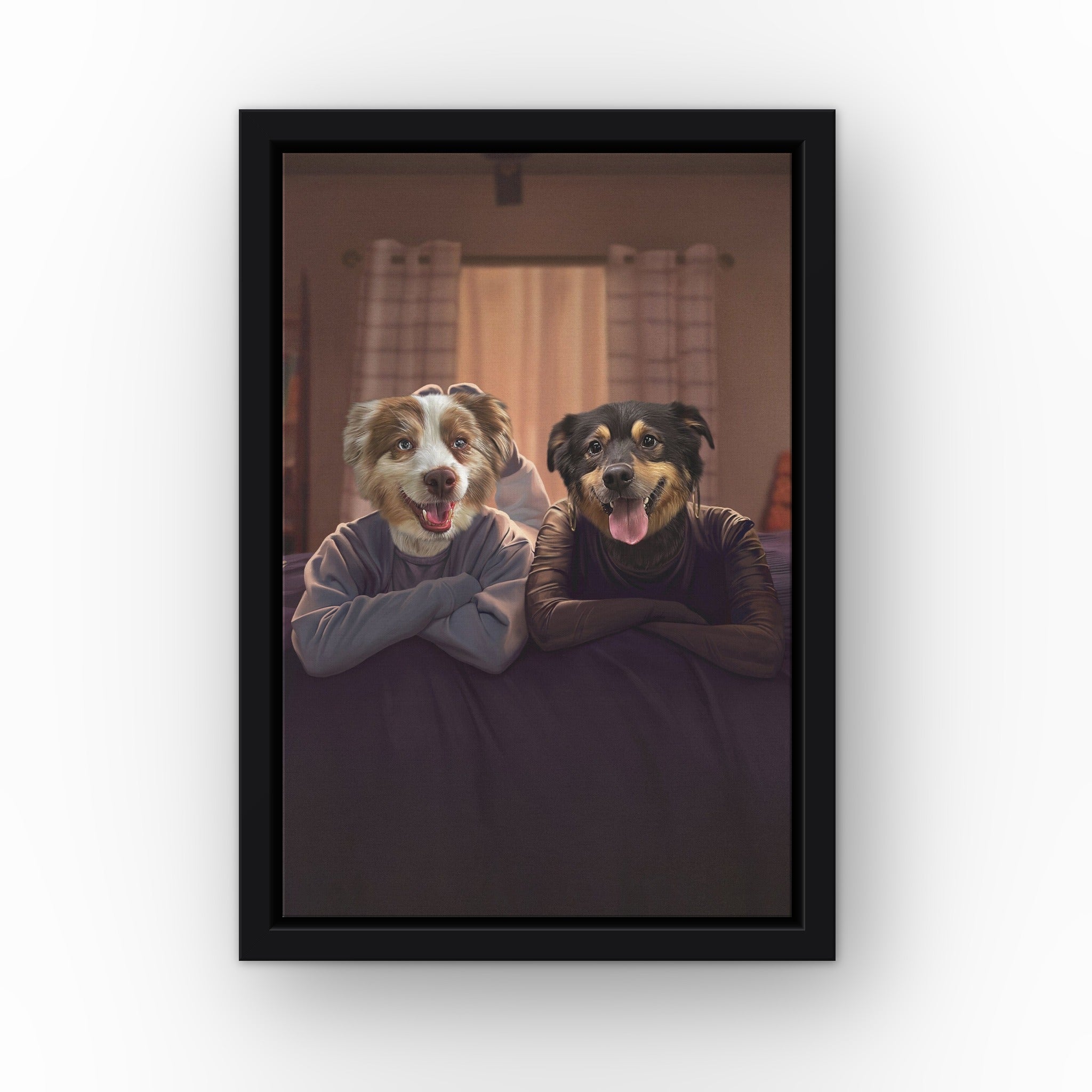Ginny and Georgia custom pet canvas in a black floating frame