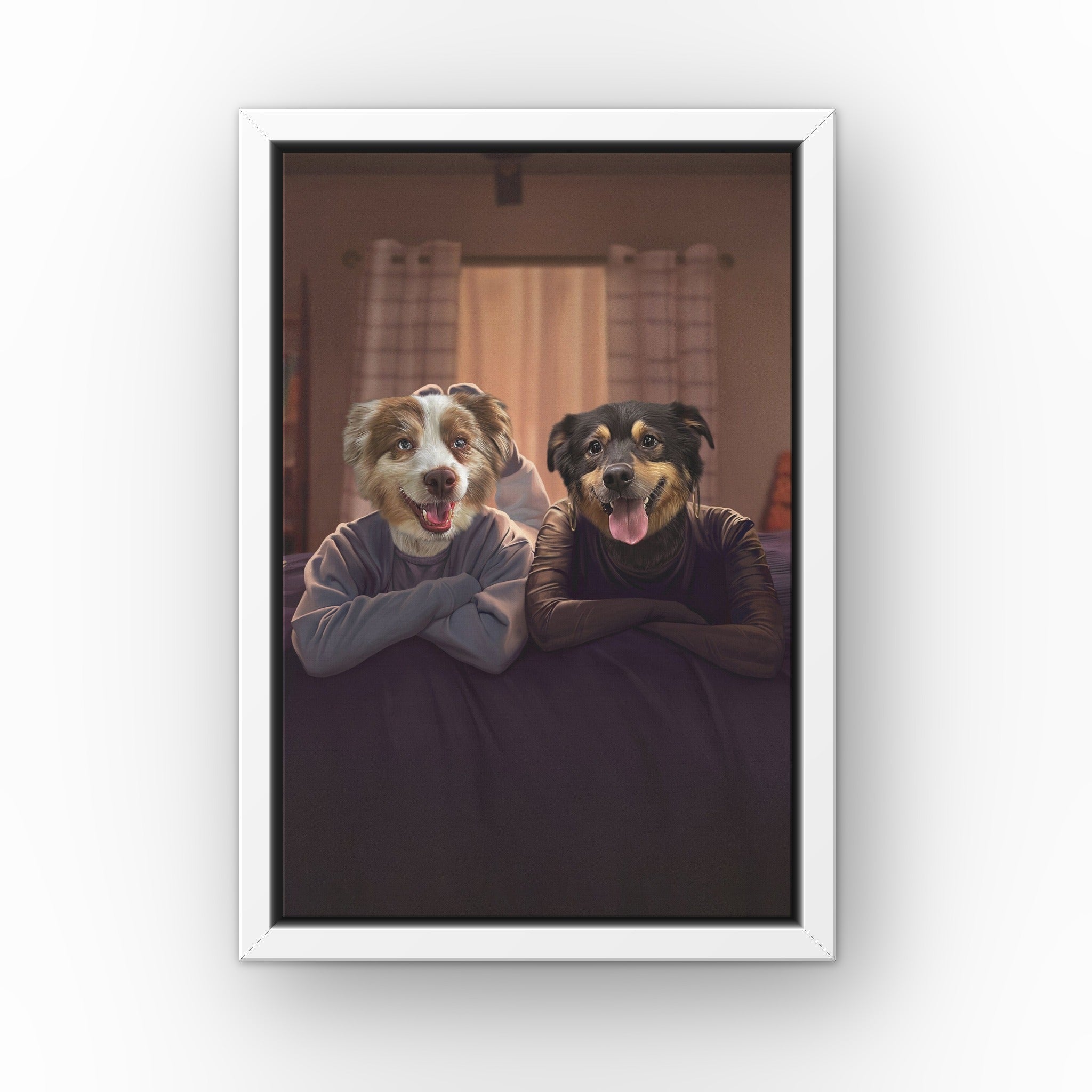 Ginny and Georgia custom pet canvas in a white floating frame