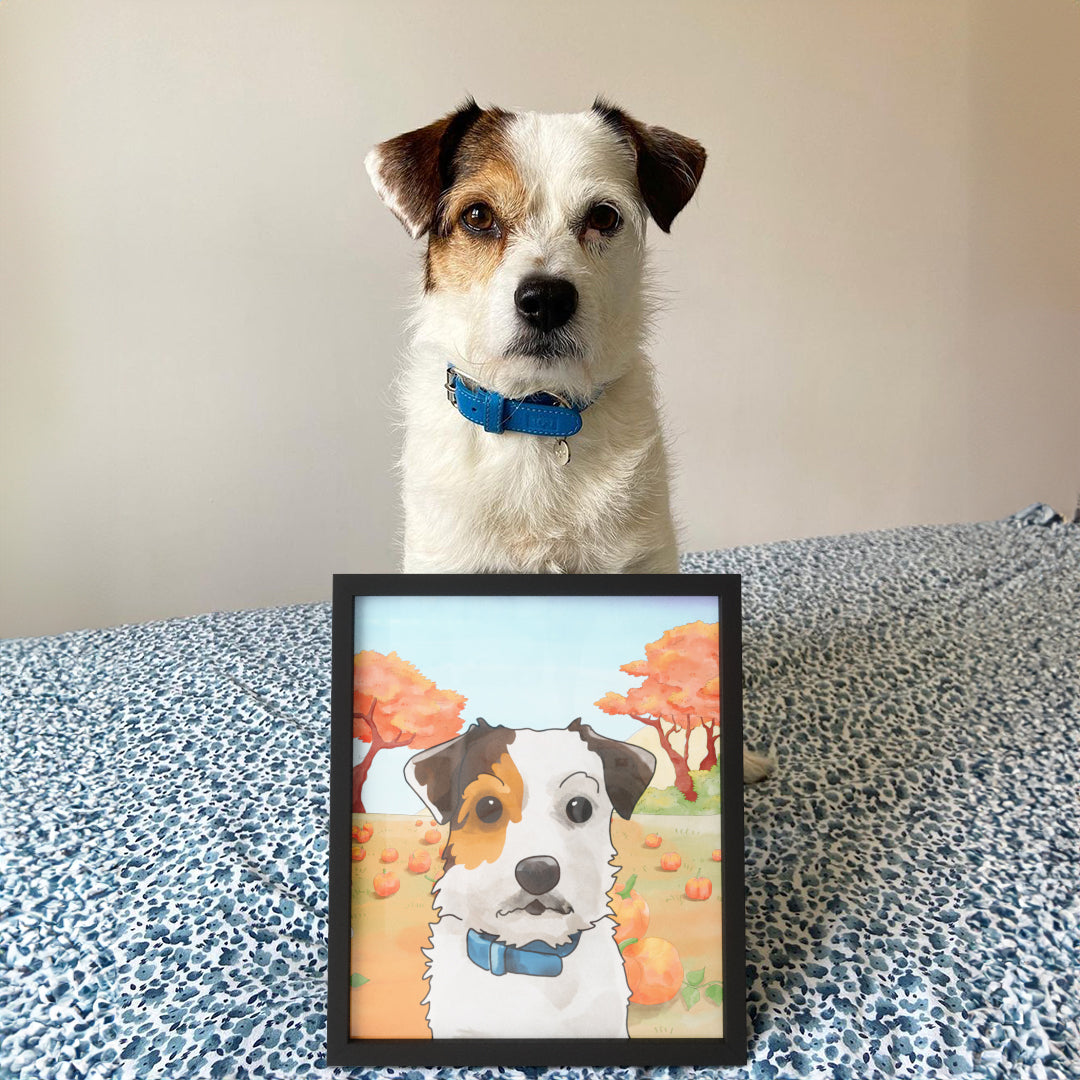 Halloween Watercolor Pet Portrait - One Pet