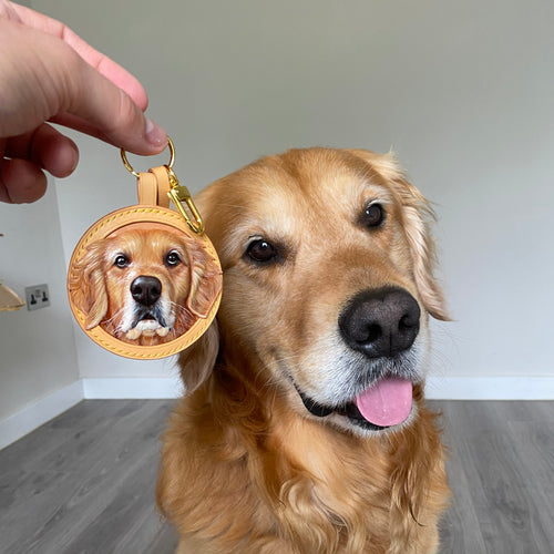 Handmade Leather Pet Face Keychain From Photos