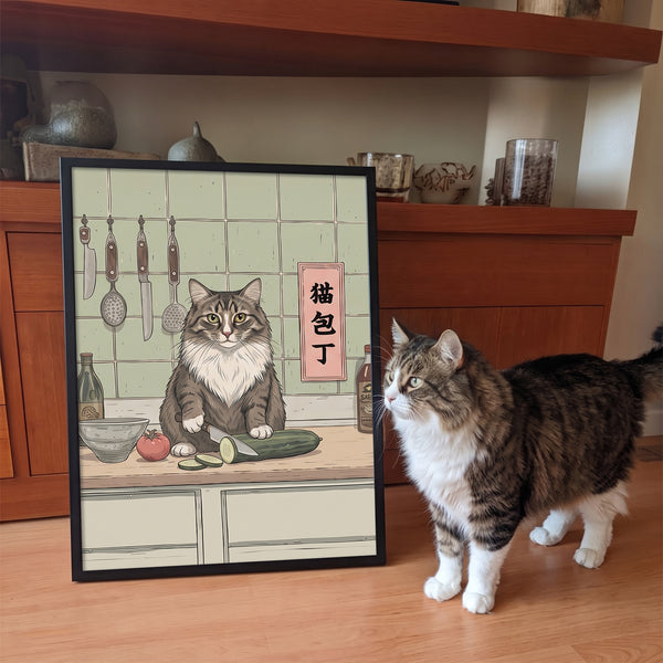 In The Kitchen Asian Style Pet Portrait