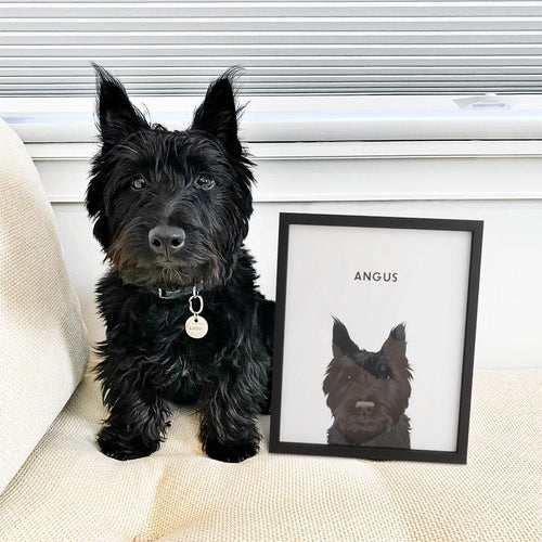 Crown and Paw - Framed Poster Modern Pet Portrait - One Pet