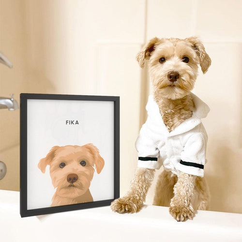 Crown and Paw - Framed Poster Modern Pet Portrait - One Pet