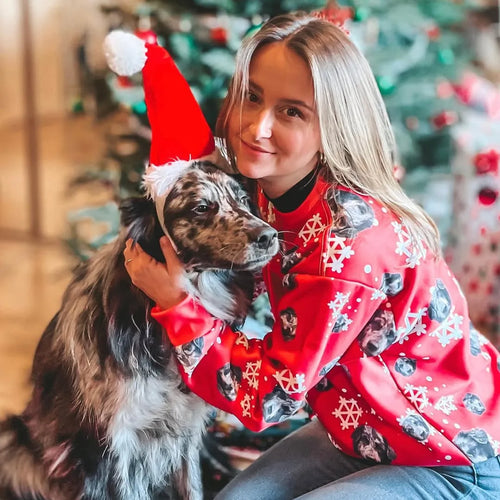 Pet Face Pattern Christmas Sweatshirt