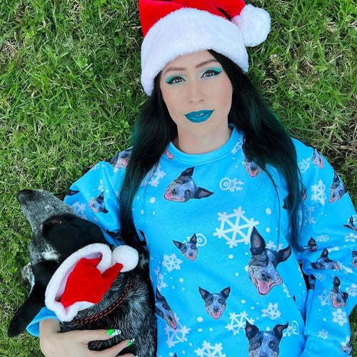 Pet Face Pattern Christmas Sweatshirt