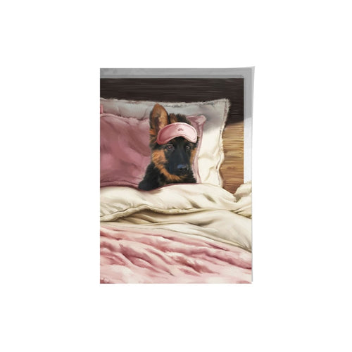 Crown and Paw - Framed Poster Custom Sleeping Pet Portrait - Framed Poster