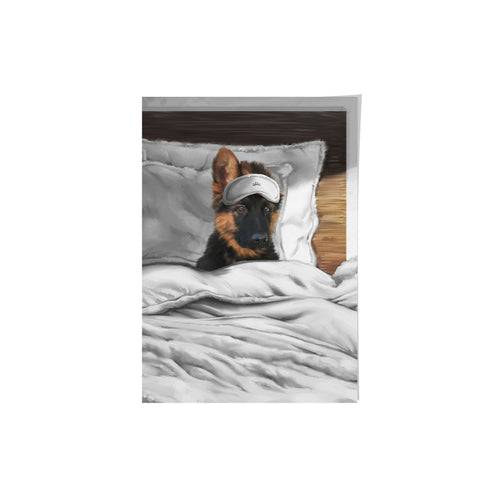 Crown and Paw - Framed Poster Custom Sleeping Pet Portrait - Framed Poster