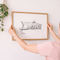 Belly Up Sleeping Pet Portrait