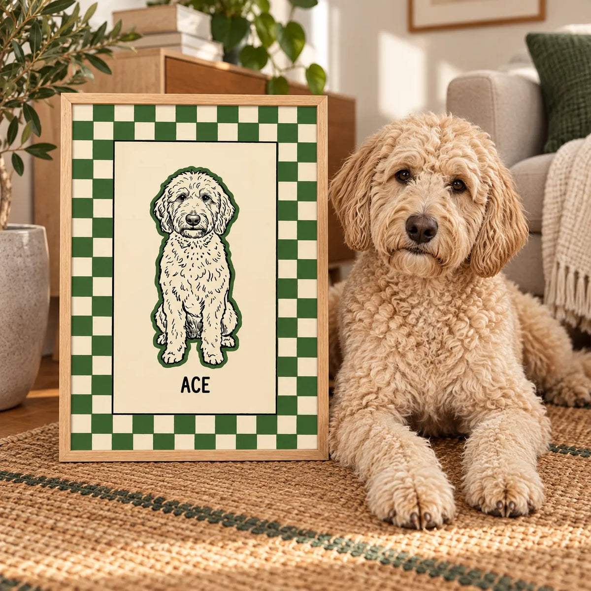 Checkered Pet Portrait