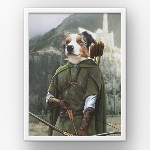 The Archer (background 1) custom pet poster in a white frame