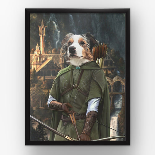 The Archer (background 3) custom pet poster in a black frame