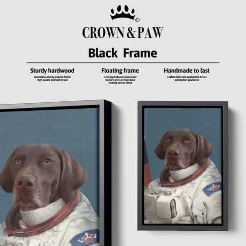 Crown and Paw - Canvas The Astronaut - Custom Pet Canvas 8" x 10" / Black