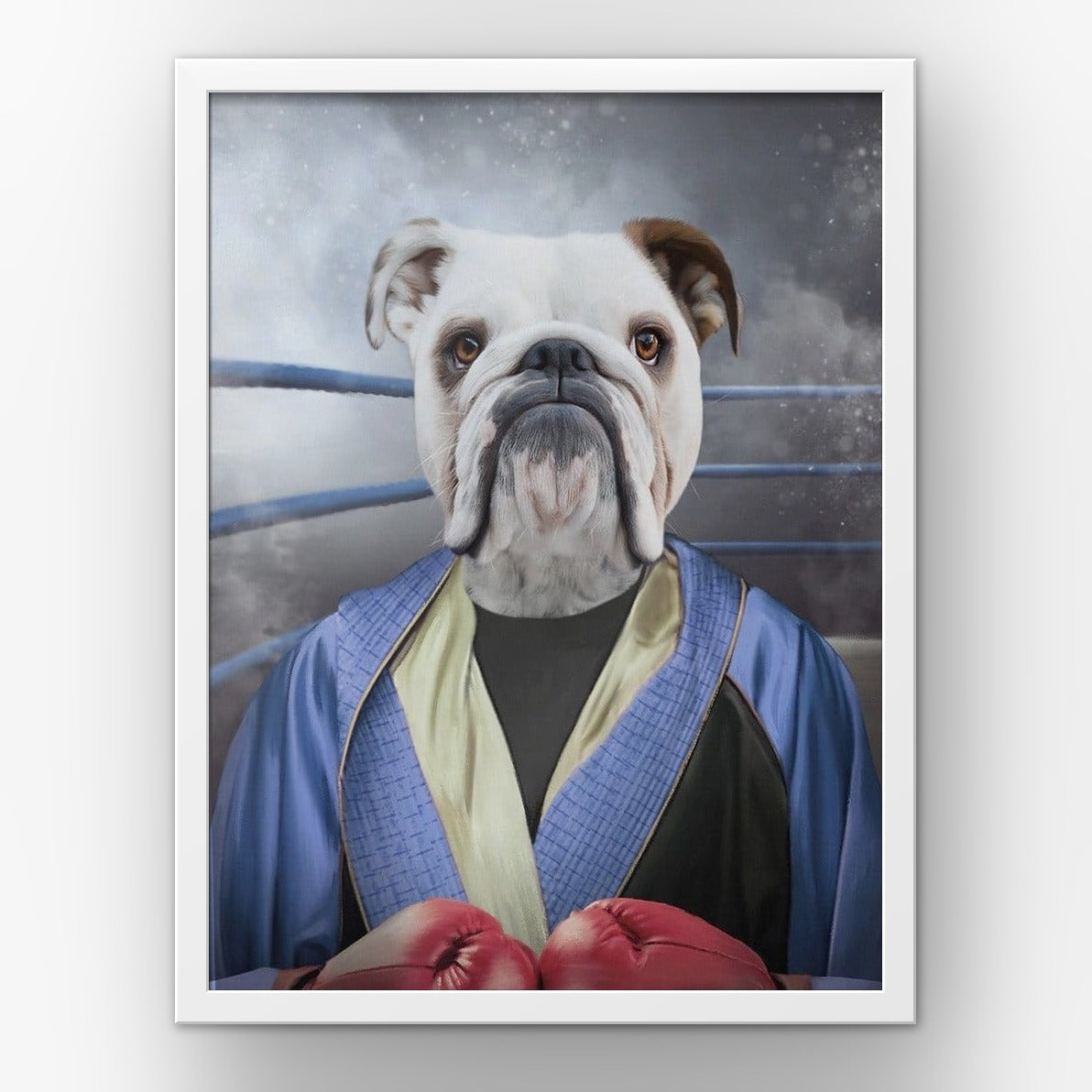The Boxer custom pet poster in a white frame