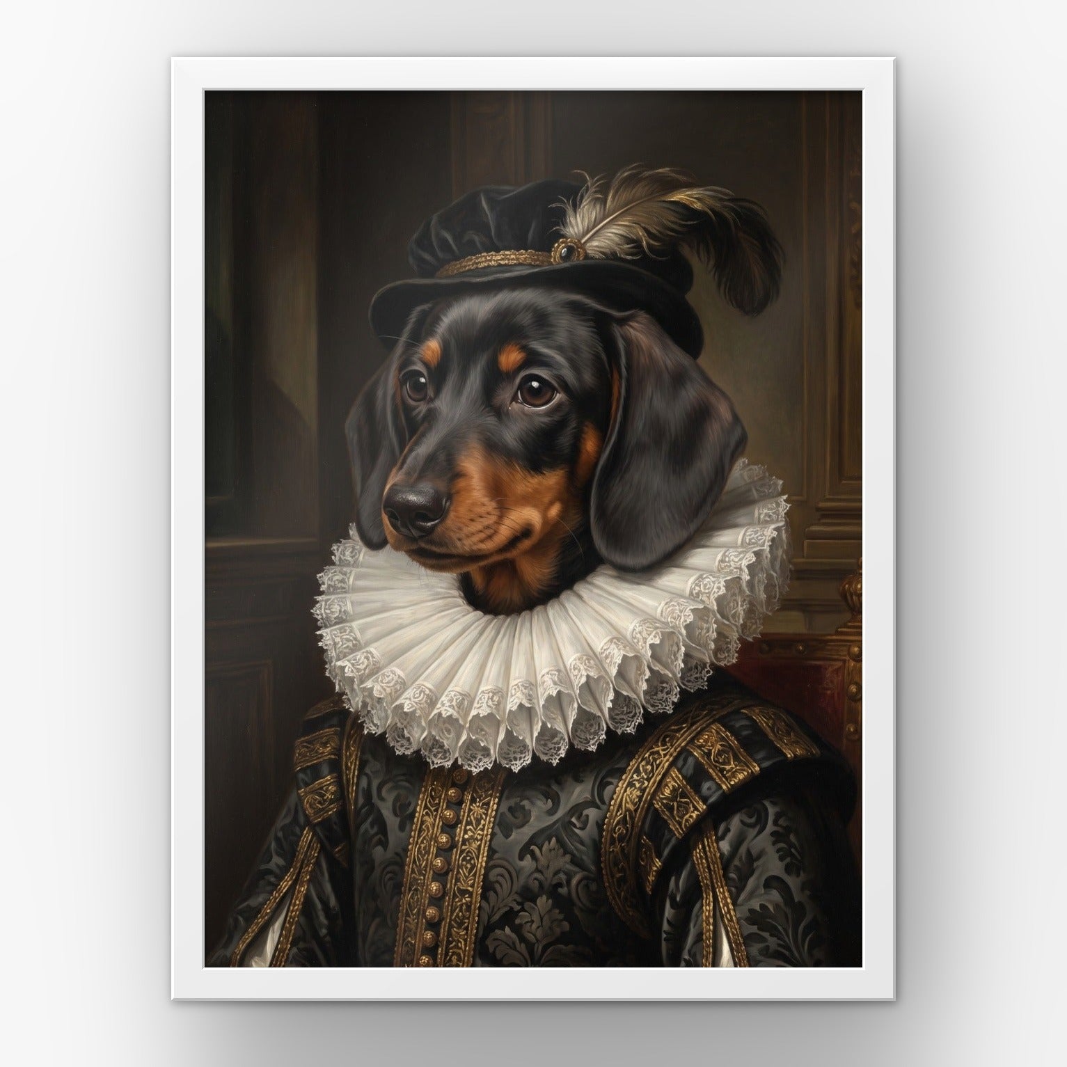 The Chief custom pet poster in a white frame