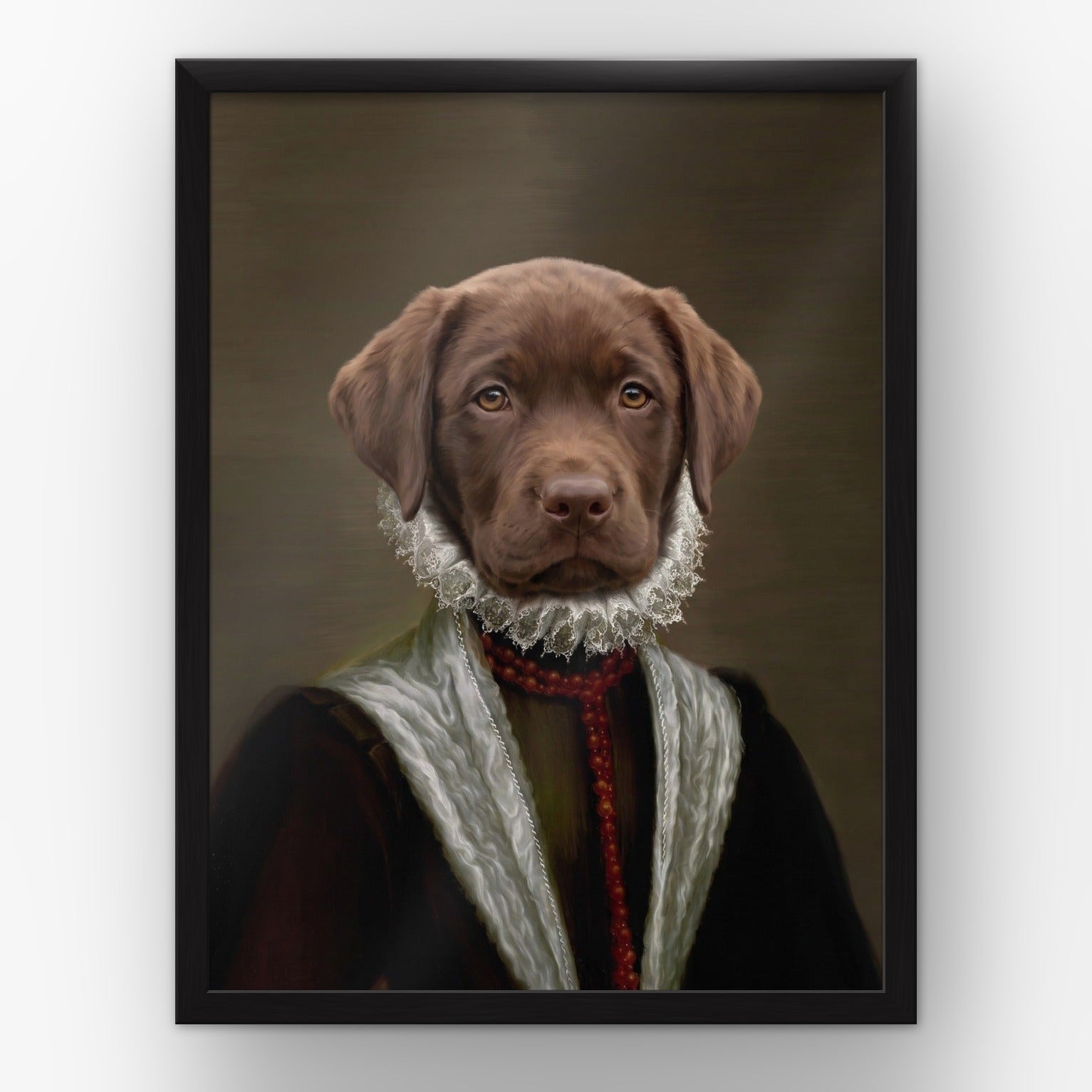 The Countess custom pet poster in a black frame