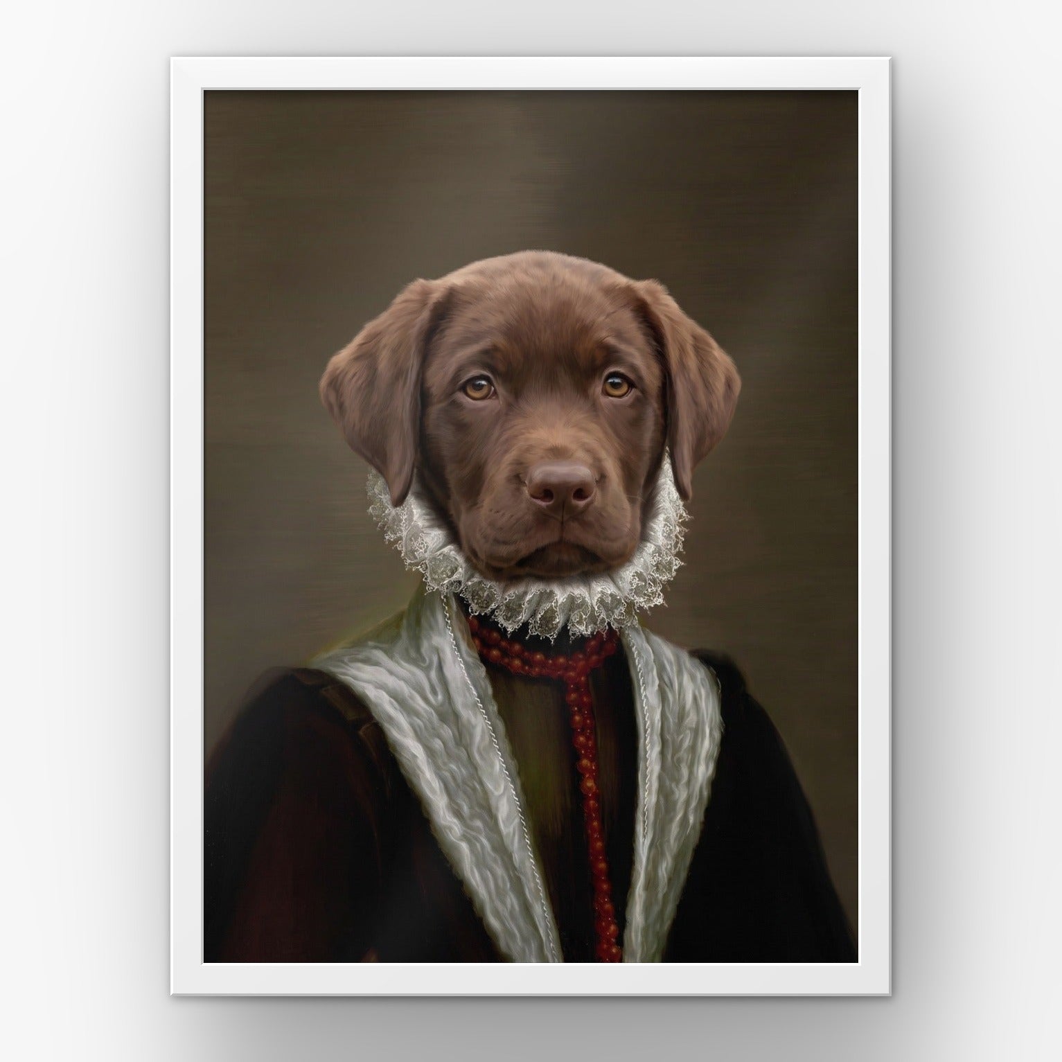The Countess custom pet poster in a white frame