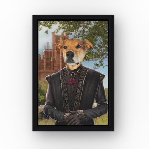 The Dragon King (Castle 1) custom pet canvas in a black floating frame