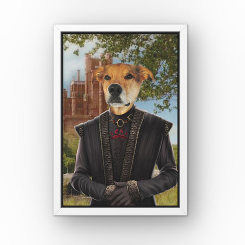 The Dragon King (Castle 1) custom pet canvas in a white floating frame