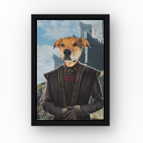 The Dragon King (Castle 2) custom pet canvas in a black floating frame