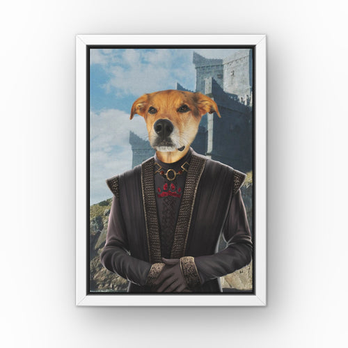 The Dragon King (Castle 2) custom pet canvas in a white floating frame