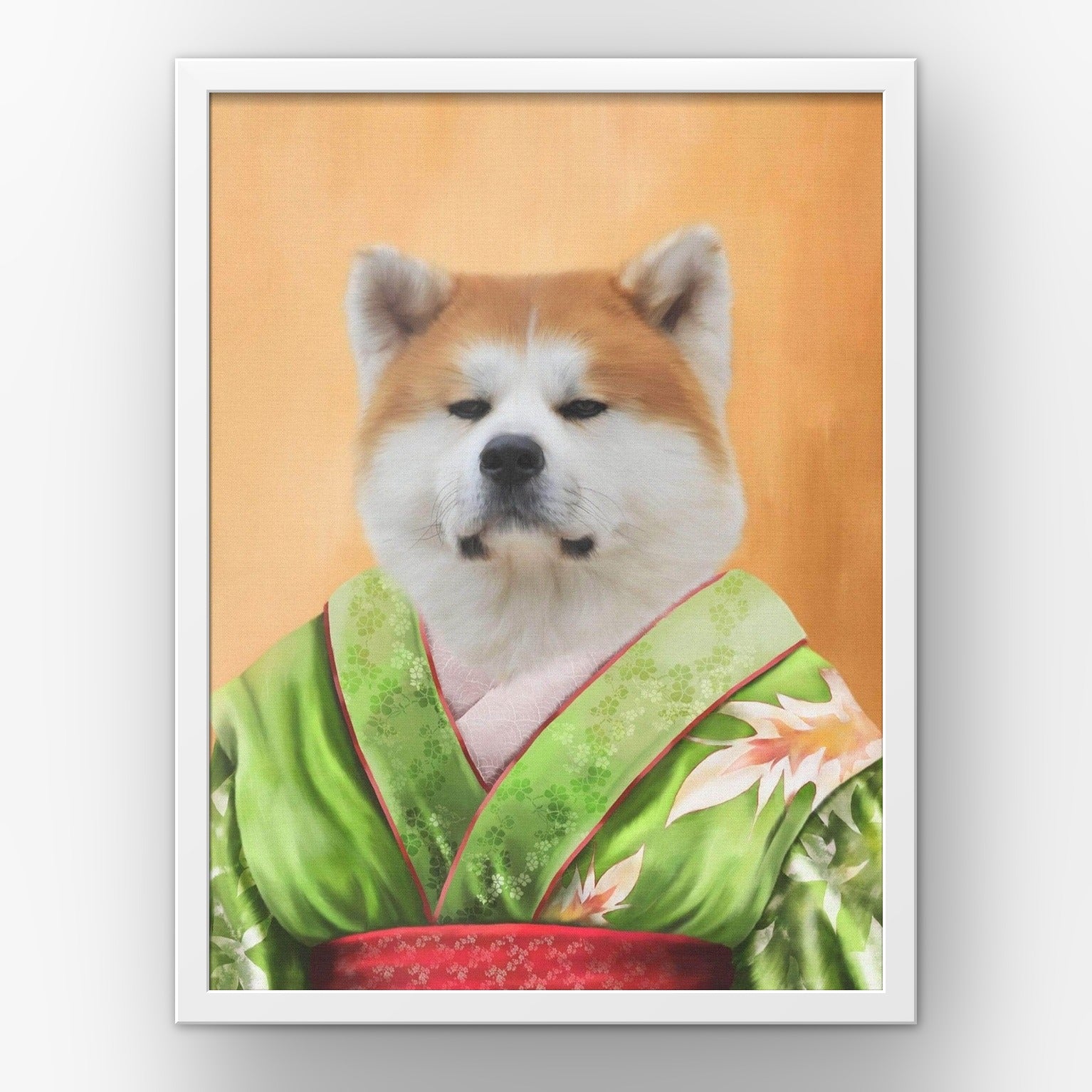 The Geisha custom pet poster in a white frame