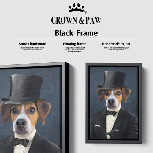 Crown and Paw - Canvas The Gentleman - Custom Pet Canvas 8" x 10" / Black