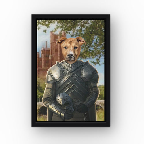 The Kingmaker (Castle 1) custom pet canvas in a black floating frame